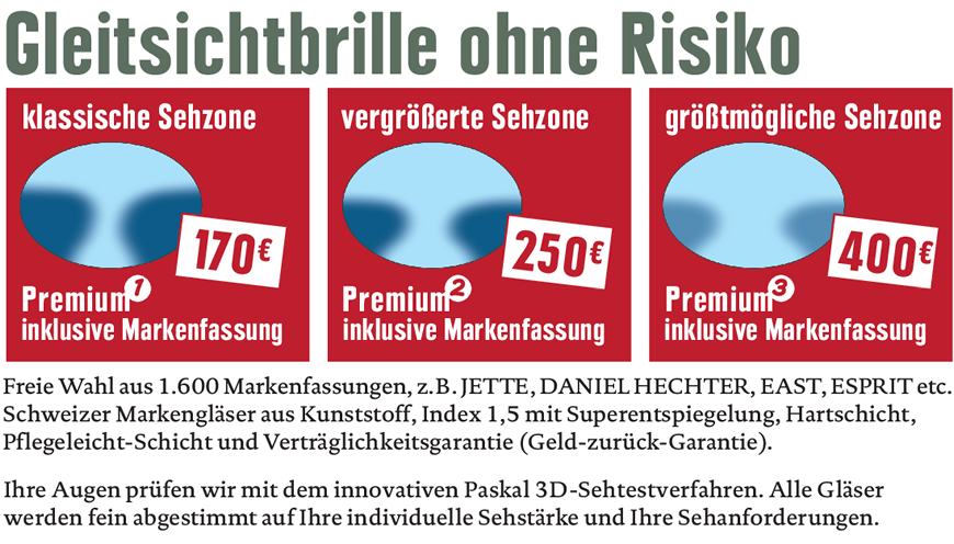 Optikhelden - Gleitsichtbrille ohne Risiko zum Komplettpreis